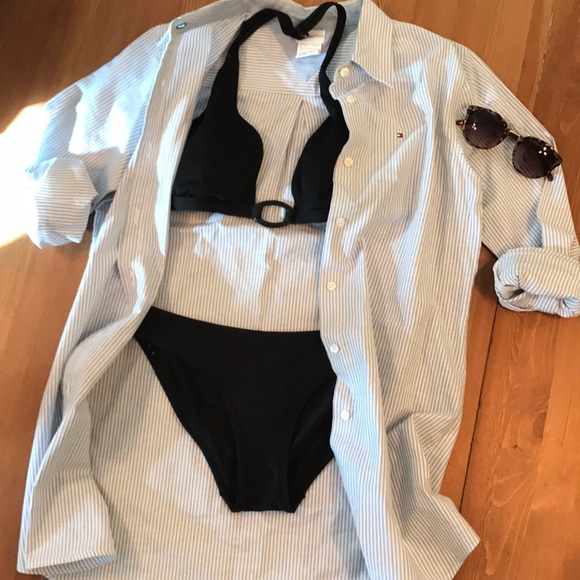 Tommy Hilfiger Other - Tommy Hilfiger Swim, Pinstripe Shirt Cover Up